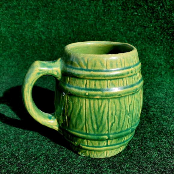VTG McCoy Pottery Green Tankard Barrel Glaze Ceramic USA c.1930 20oz EUC - Picture 4 of 12